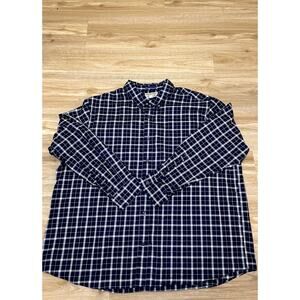 Duluth Trading Company Navy Wrinkle Fighter Buttondown Dress Shirt 3XL